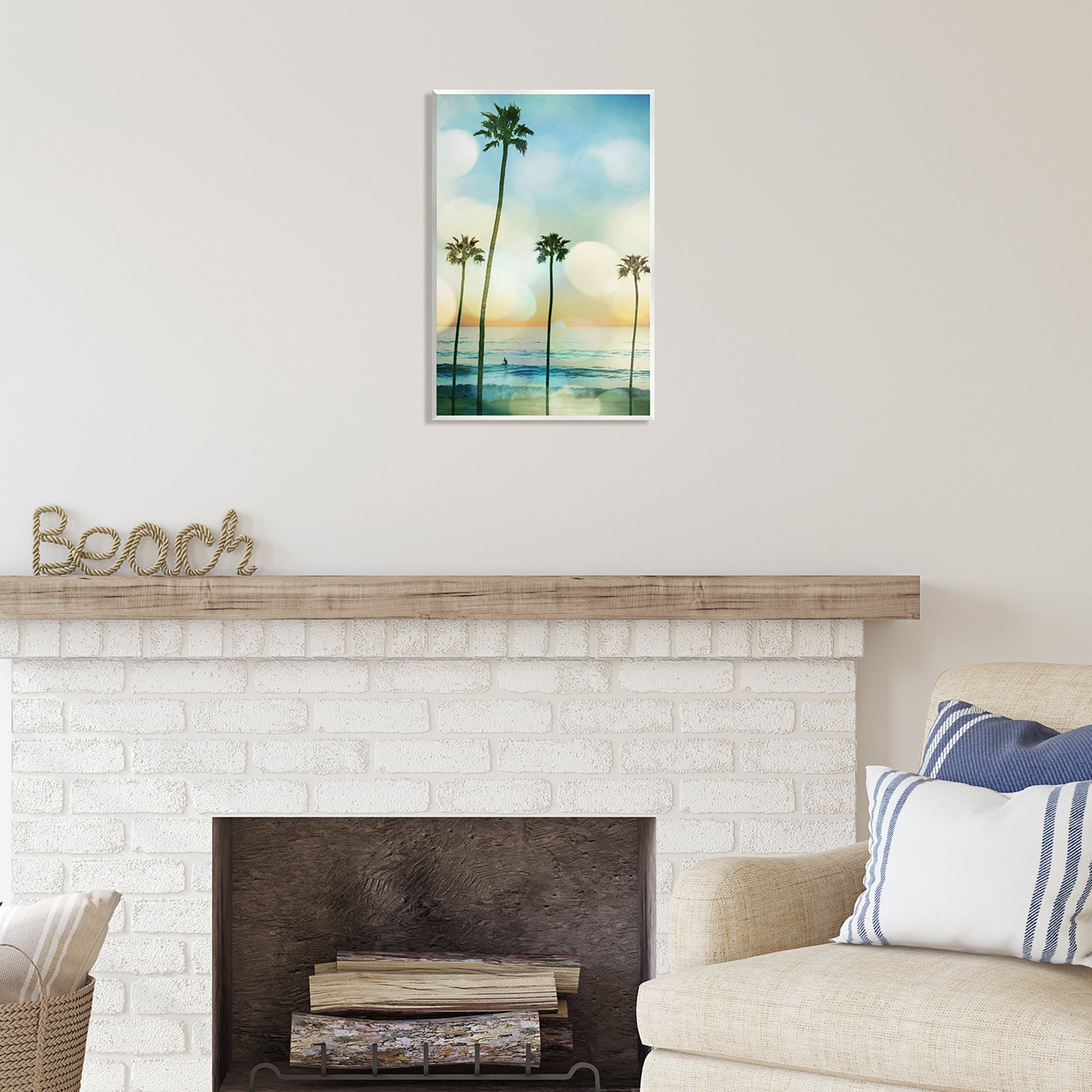 Stupell Industries Surfing Tropical Palms Nature Photography Unframed Art Print Wall Art, 13 x 19