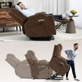thumbnail image 3 of Aukfa Power Lift Recliner Chair with Massage and Heat for Elderly Adults, USB Ports, 2 Cup Holders, Chenille, Brown, 3 of 11