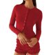 thumbnail image 1 of Blusas de Larga para Mujer, Cárdigan Ligero de Otoño, Camisetas para Salir, Blusas Acanaladas con Botones, Lindas y A Rojo M, 1 of 9