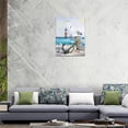 thumbnail image 5 of Beach Wall Art Nautical Lighthouse Anchor Wall Decor Ocean Coastal Pictures Canvas Print Artwork Paintings Home Decorations For Bathroom Living Room Bedroom Framed 12"x16", 5 of 6