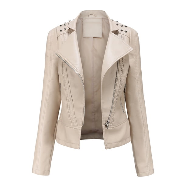 Chaqueta de Cuero Para Mujer Moda Casual Cómodo Soild Manga Larga Tops Outwear Odeerbi ODB184989