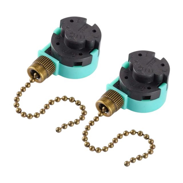 2 interruptores de tirador para luz de ventilador Ze-268S6, accesorio para ventiladores de techo , control de dos cables cadena de bronce