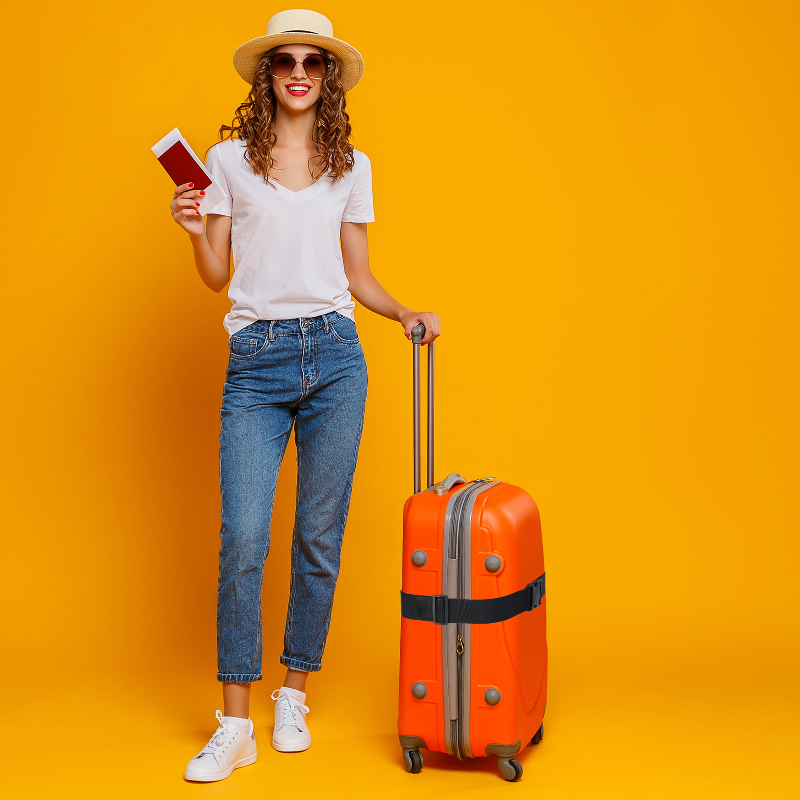 Briskyloom 4 Pack Luggage Straps, Adjustable Suitcase Belts, Heavy Duty  Non-Slip Travel Luggage Straps, TSA Approved