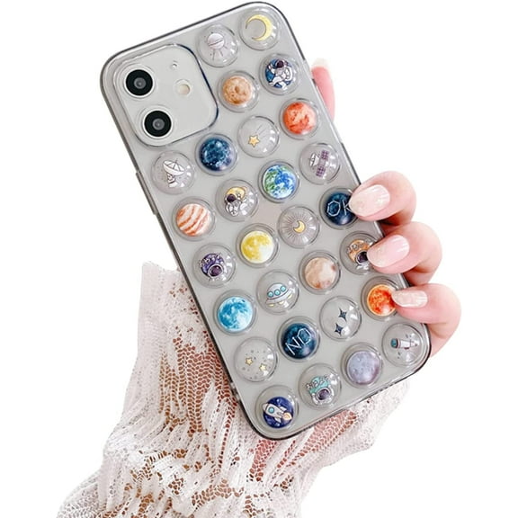 Compatible with iPhone 11 Case,Clear Cute Planet Cartoon Pattern for Girls Boys Women Soft TPU Christmas Shockproof Anti-Scratch Protective Cases for iPhone 11-Gray