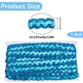 thumbnail image 2 of 14.22 Yards Blue Sequin Trim Flat Sequins Beaded Strip Rick Rack Wave Woven Trimming Metallic Glitter Braid RIC Rac Ribbon Bulk for Sewing Making Crafts Choker Gift Wrapping Supply, 2 of 5
