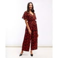 thumbnail image 4 of Red Floral Flutter Sleeve Jumpsuit, 4 of 6