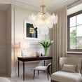 thumbnail image 5 of AFANQI 8-Light Modern Crystal Chandeliers 23.6" Gold Semi Flush Mount Ceiling Light Fixtures for Bedroom Living Room, 5 of 11