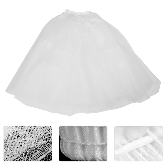 LOLIPPYY Petticoat Skirt 1Pcs White Gauze Underskirt for Dresses Layered Design for Women
