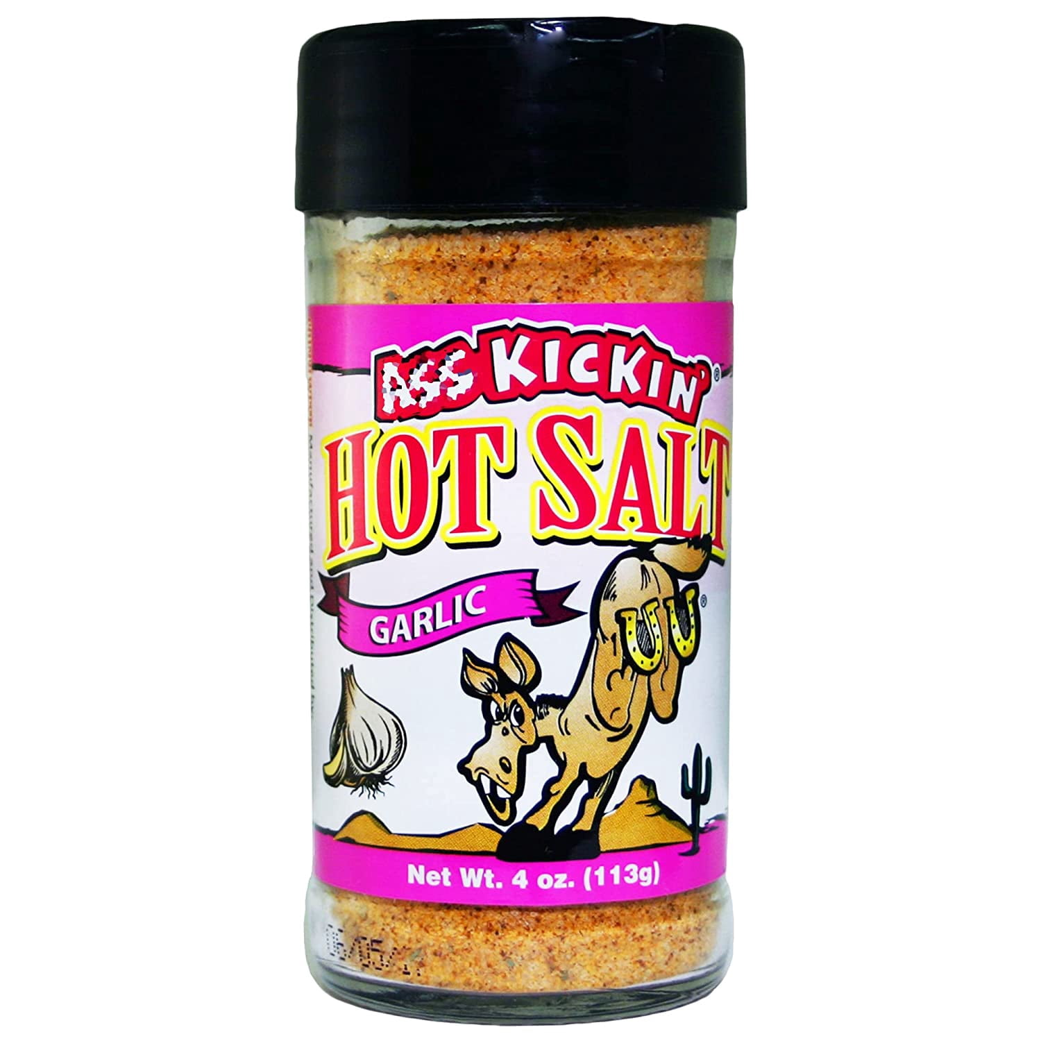 Ass Kickin’ Habanero Pepper Garlic Hot Seasoning Salt Jar, 4oz
