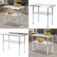 thumbnail image 4 of Stainless Steel Prep Table - 48x24 Inches Commercial Work Table Food Metal Table Heavy Duty Kitchen Garage Worktables and Workstations Sandwich Top with 4 Caster Wheels, 4 of 6