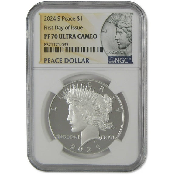 2024 S Peace Dollar PF 70 UCAM NGC .999 Silver Bullion Proof First Day