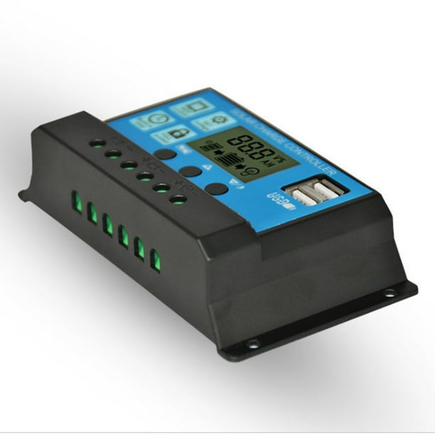 Seitruly Controlador solar Tamaño compacto Regulador de carga Panel de configuración inteligente ajustable Controladores de carga Dispositivo de control Type2 NO2