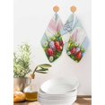 thumbnail image 2 of Easter Kitchen Dish Towels for Drying Dishes Set of 4, Wooden Bunny Colorful Eggs Spring Floral Botanical Waffle Weave Microfiber Hand Tea Bathroom Towels Quick Dry & Absorbent Towel 12x12, 2 of 7