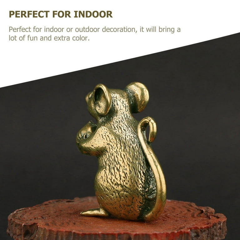 Adorable Brass Mouse Craft Retro Mouse Figurine Delicate Mouse Adornment  for Office 