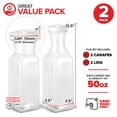 50oz Plastic Juice Carafes with Lid (Set of 2), Square Storage Pitchers