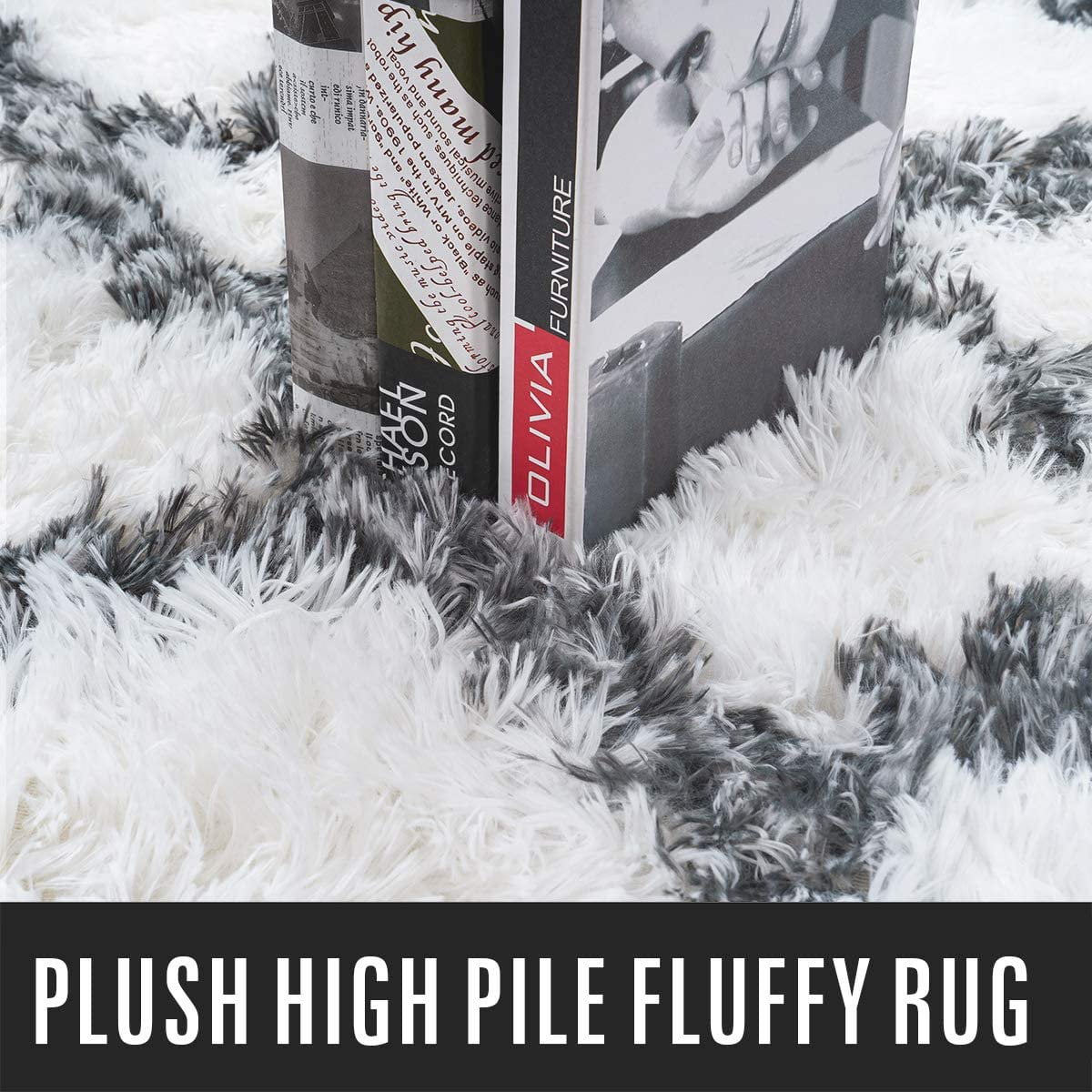 Lochas Soft Area Rugs Accent Rug for Bedroom Living Room Shaggy Fluffy Carpets for Nursery Baby Rooms,4'x 6',White
