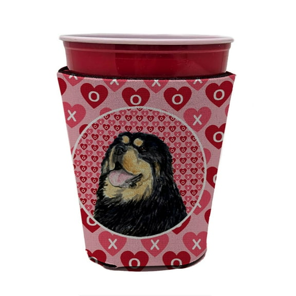 Tibetan Mastiff Hearts Love Valentines Day Red Cup Hugger