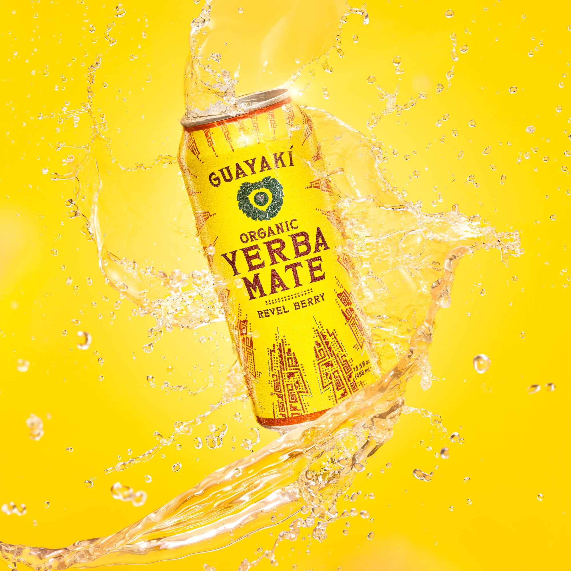 Guayaki Yerba Mate, Clean Energy Drink Alternative, Organic Revel Berry, 15.5oz (Pack of 12), 150mg Caffeine