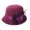 Wine Red, variant on Opolski Vintage Women Solid Color Woolen Flower Decor Wide Brim Warm Cloche Bowler Hat
