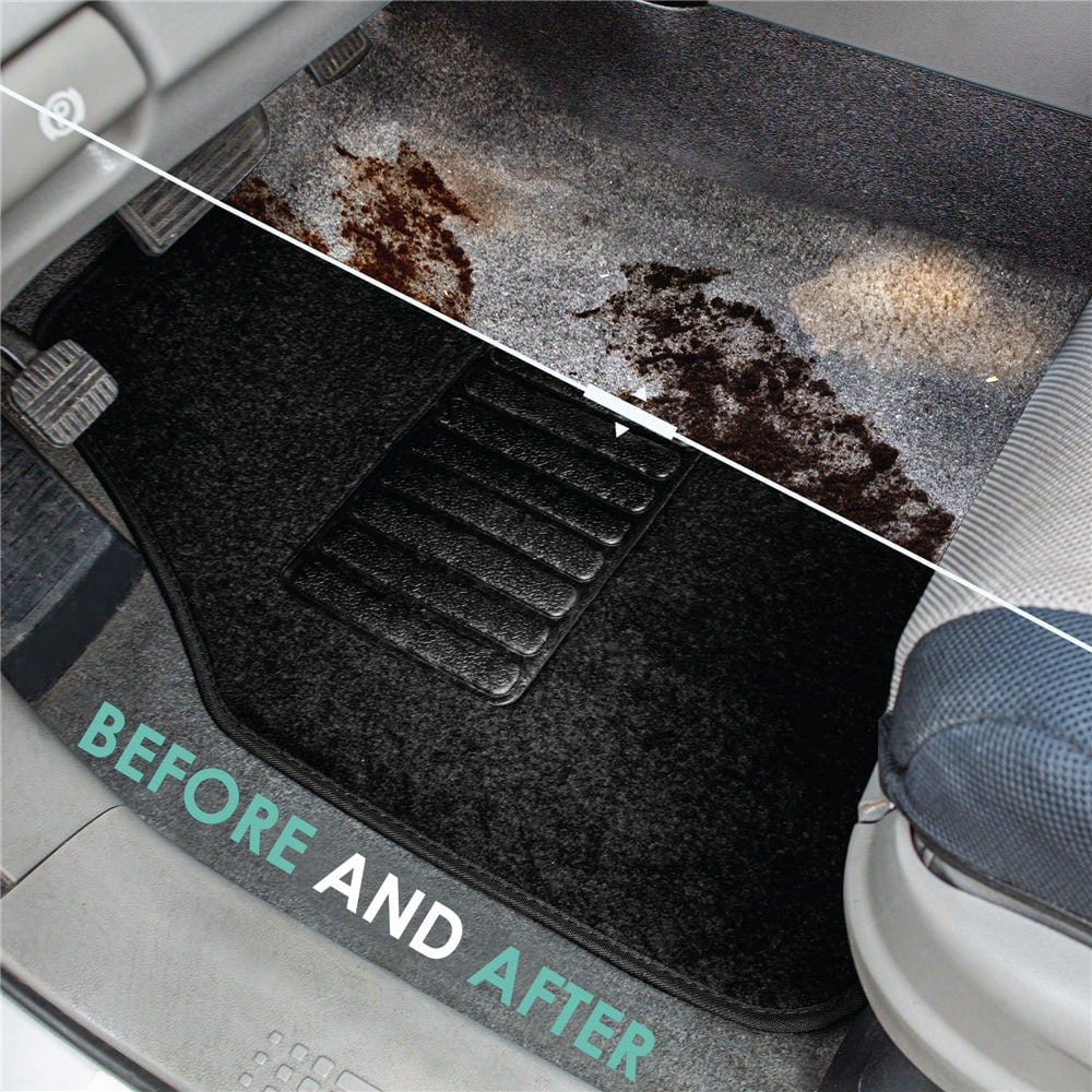 FH Group Universal Fit 3 Row Carpet Car Floor Mats for SUV Van Truck - Black