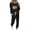 Black, variant on 2 Piece Shorts Sets for Women Casual Womens Sets 2 Piece Outfits Fall Women's Round Neck Long Sleeved Top+long Pants Home Sports Yoga Suit Set New & Trending