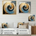 thumbnail image 4 of Designart "Golden Azure Swirl Simplistic Pottery I" Abstract Spirals Picture Framed Canvas Prints, 4 of 5