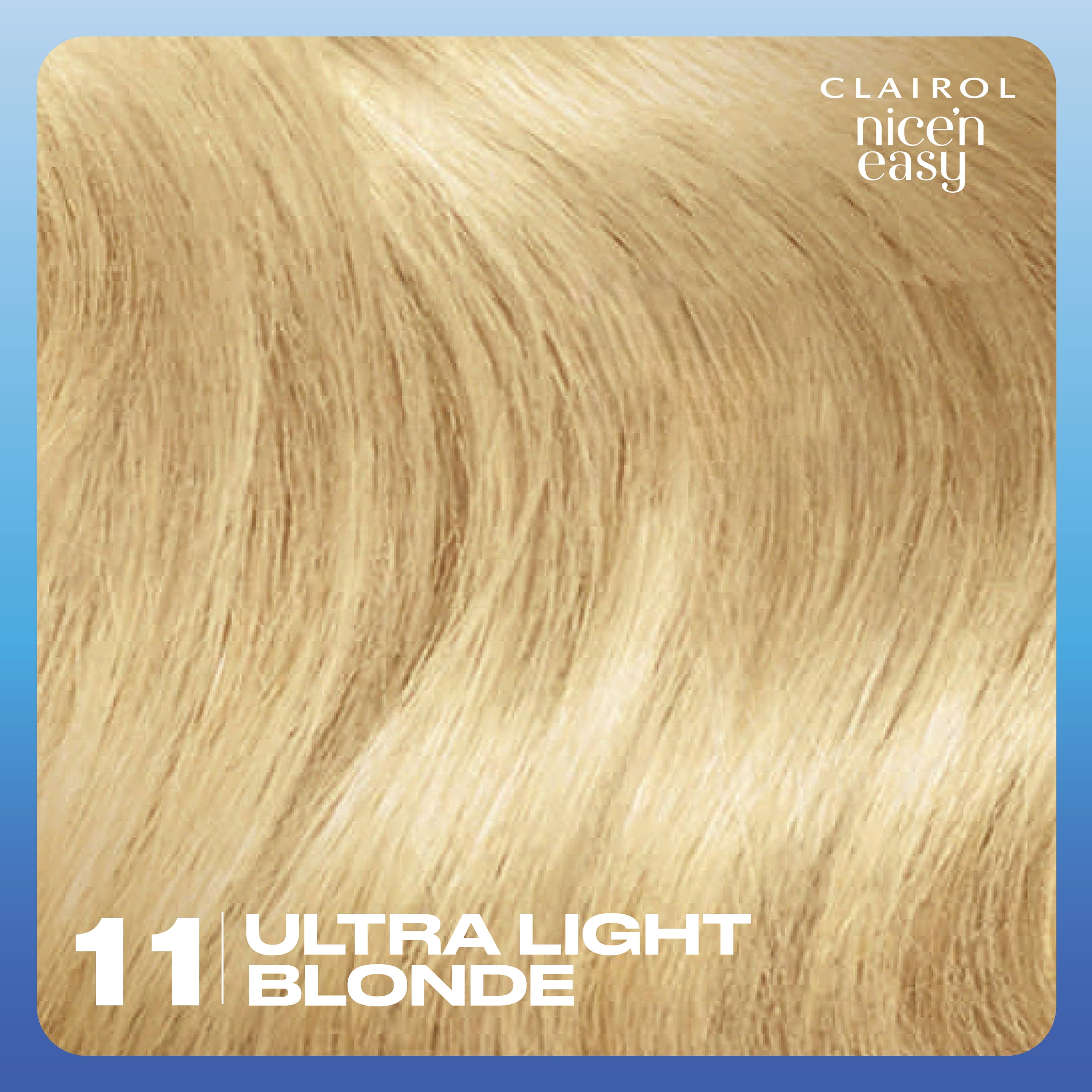 (3 pack) Clairol Nice'n Easy Permanent Hair Color Cream, 11 Ultra Light Blonde, Hair Dye, 1 Application