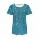 thumbnail image 5 of Mujeres Más Tamaño Manga Corta Tops, Moda Impresión Cuello Redondo, Camiseta Más Tamaño Blusa, 5 of 5