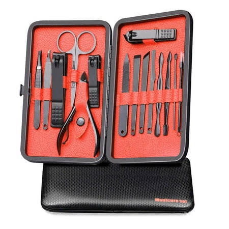 15Pcs Pedicure Manicure Set Nail Clippers Cuticle Toenail Cleaner Cuticle Grooming Kit Gift