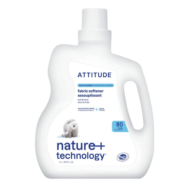 Suavizante de ropa ATTITUDE Wildflowers, 2 litros, 80 cargas