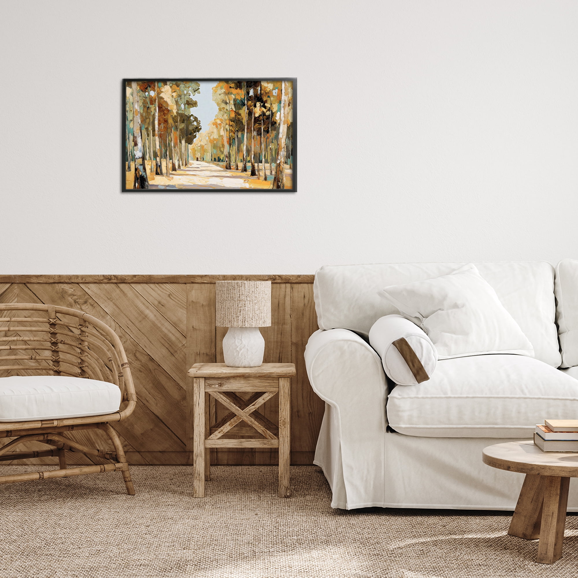 Stupell Industries Modern Impressionist Fall Forest Black Framed Giclee Art, design by Gina Kelly