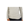 thumbnail image 3 of BCX Junior's Textured Side Ruched Mock Neck Sweater Gray Size Large, 3 of 3