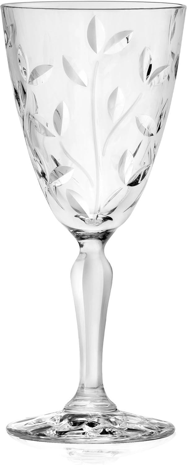 Laurus White Wine Glasses Set of 6, 7oz Classic Stemware, Made in Italy, Clear Glass, Ideal for Dinner, Hosting & Gift Giving