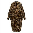 thumbnail image 3 of Robe Midi à Manches Longues Imprimé Léopard Automne Hiver Robe Ample de Fête, 3 of 5