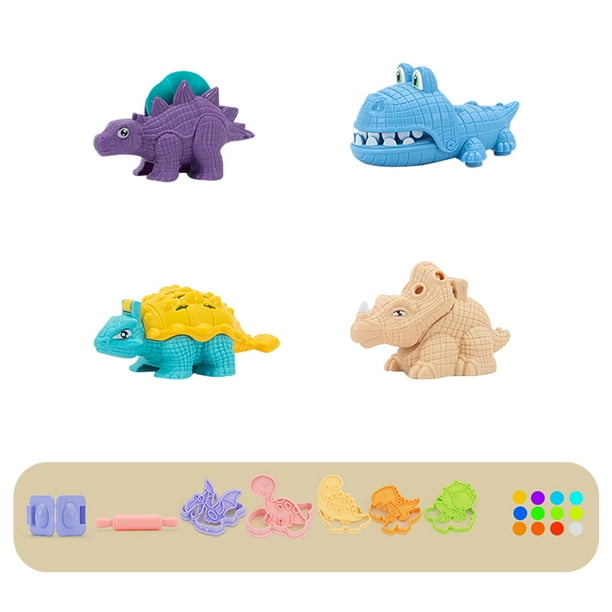 Kit De Dinosaurio Diy, Juego De Plastilina De Dinosaurio Con Moldes De Dinosaurio, Juego De Herramientas De Molde De Plastilina De Color Para Niños Methold FN003358-01