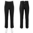 thumbnail image 2 of Pantalones de hombre de color sólido de moda steampunk retro traje de uniforme para hombre pantalones exteriores, 2 of 5