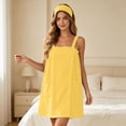 thumbnail image 2 of Ovbmpzd Loungewear Beach To City Summer Dress for Women Yellow Comfy Mini Slip Dresses Casual Sleeveless Dresses With Pockets,L, 2 of 6