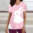thumbnail image 6 of Otvok Cute Bunny Graphic Tees for Women V Neck Short Sleeve Summer Tops with Pockets Casual Soft Fashion Tunic Blouse Everyday Wear, 6 of 6