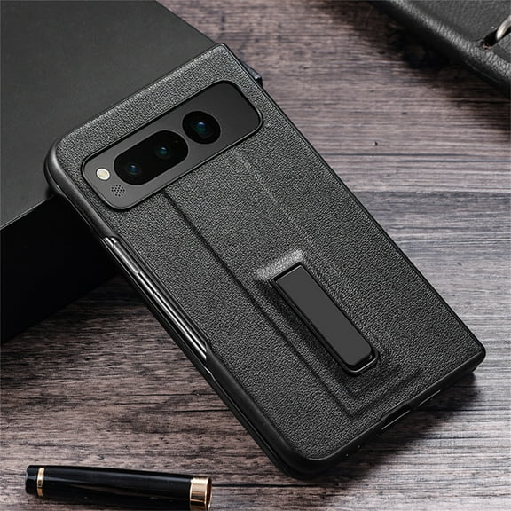 Dteck for Google Pixel Fold Case, Slim PU Leather Back Protective Case with Kickstand for Google Pixel Fold 2023,Black