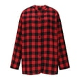 thumbnail image 2 of Womens Button Up Plaid Shirts Loose Tunic Tops Long Sleeve V Neck Casual Blouses Plus Size Maternity Outfits (XL, Red), 2 of 6
