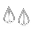 thumbnail image 4 of LeCalla 925 Sterling Silver Rhodium Plated Small CZ Hoop Earrings Cubic Zirconia Teardrop Latch Back Hoop Earrings for Teen 20MM, 4 of 6