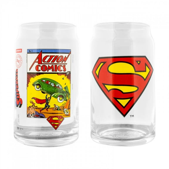 Superman Comic Art and Logo 2-Pack Glass Set
