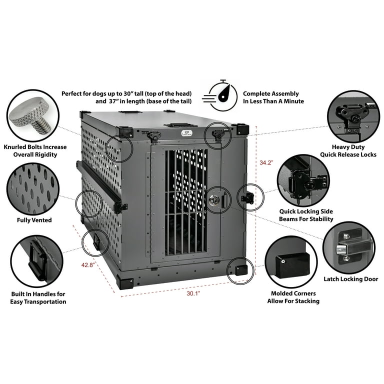 K9 Kennel Boss Large Durable Travel-Friendly Foldable Aluminum Dog