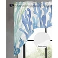 thumbnail image 3 of Ocean Botanical Kitchen Swag Valances for Windows, Summer Coastal Sea Blue Green Coral Swag Valances Curtains for Living Room, Rod Pocket Window Treatments for Bathroom, Bedroom, Cafe, 56"x36", 3 of 6