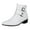 White, variant on Men's Chelsea Boots Pointed Toe Buckle Straps Side Zipper Chunky Heel Western Dress Ankle Boots