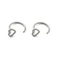 thumbnail image 4 of 100pcs 304 Stainless Steel Heart Hoop Nose Rings Stainless Steel color 8.5x10.5x5.5mm, 4 of 5