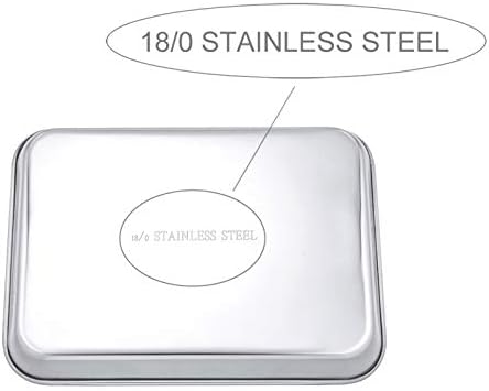 10.5 Inch Baking Cookie Sheet, Oven Pan Tray Stainless Steel Sheet Pan for Kitchen, Oven Bakeware for Multi Uses, Shiny Look & Dishwasher Safe, Healthy & Heavy Duty, 4Pcs