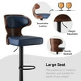 thumbnail image 5 of Hawsaiy Bar Stools Set of 4, Adjustable Height 24.5"-33.5", Bentwood Swivel Barstools with Back & Footrest, PU Leather Upholstered Bar Chairs for Kitchen Island, Dining Room, Home Bar, 5 of 8