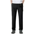 thumbnail image 2 of Pantalones largos para hombre, informales, a la moda, con cintura elástica, lisos, para exteriores, con botones y cremallera, con cinturón, pantalones largos de poliéster., 2 of 5