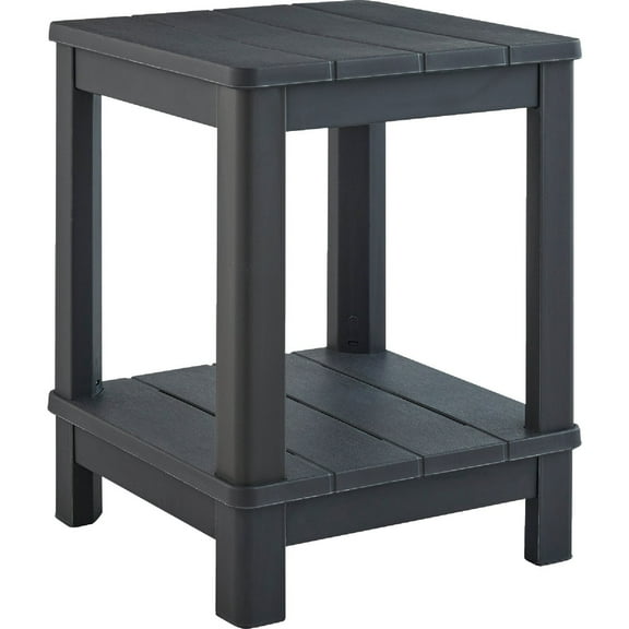Adams Keter Graphite 16 In. Square Resin Deluxe Side Table 259974